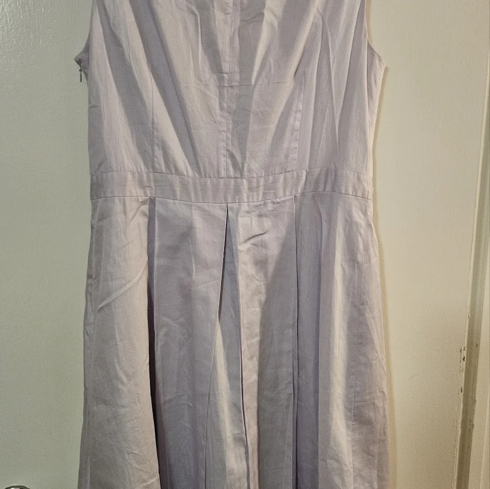 Isaac Mizrahi Purple Pleated Tie Front Midi Dress, Chest21, Belt 18 and Long43 - Picture 4 of 5
